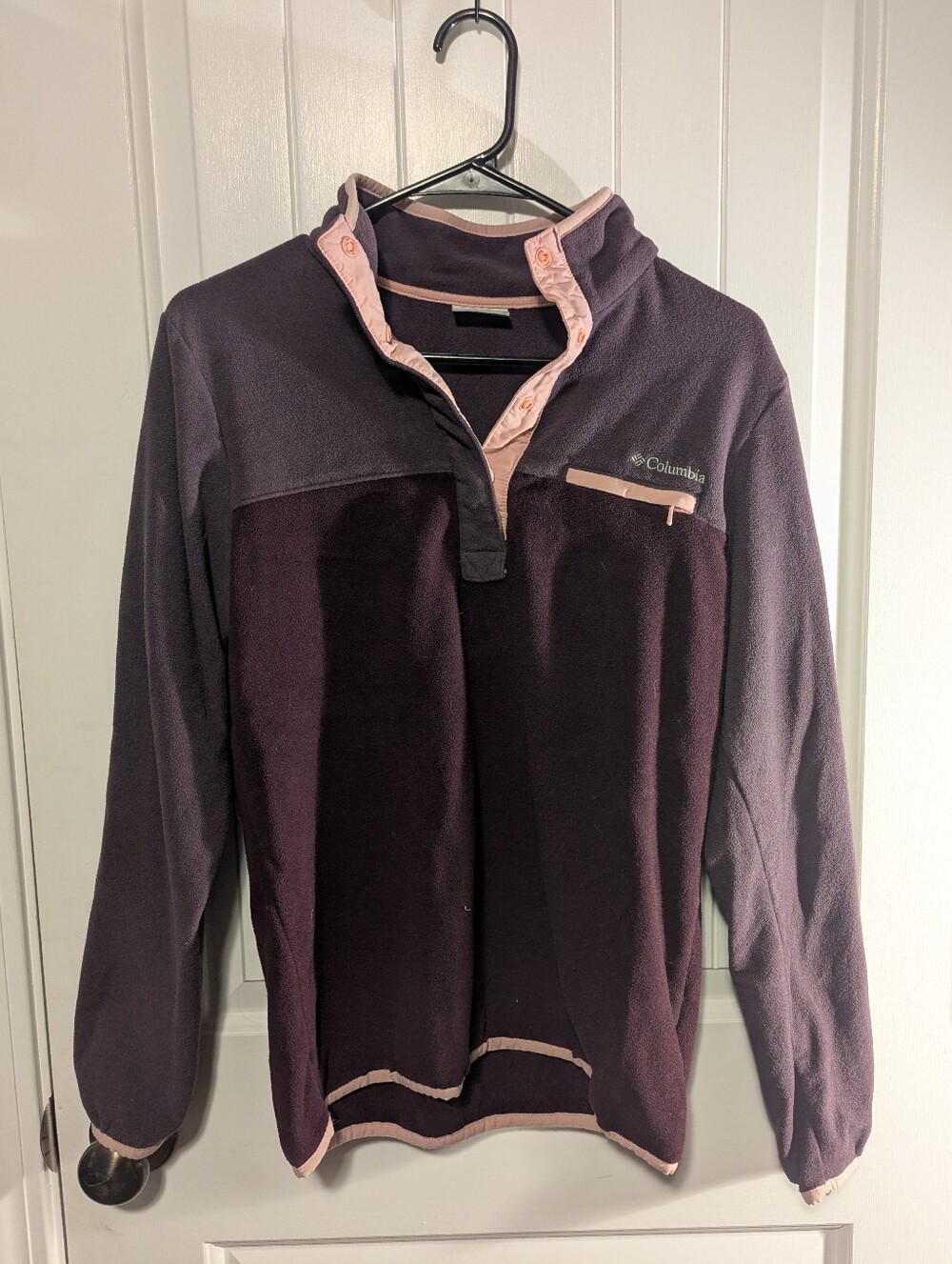 Columbia Purple Fleece Quarter-Zip with Pink Trim